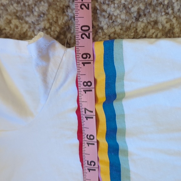 Madewell White T-Shirt with Colorful Wave Design - Picture 5 of 10